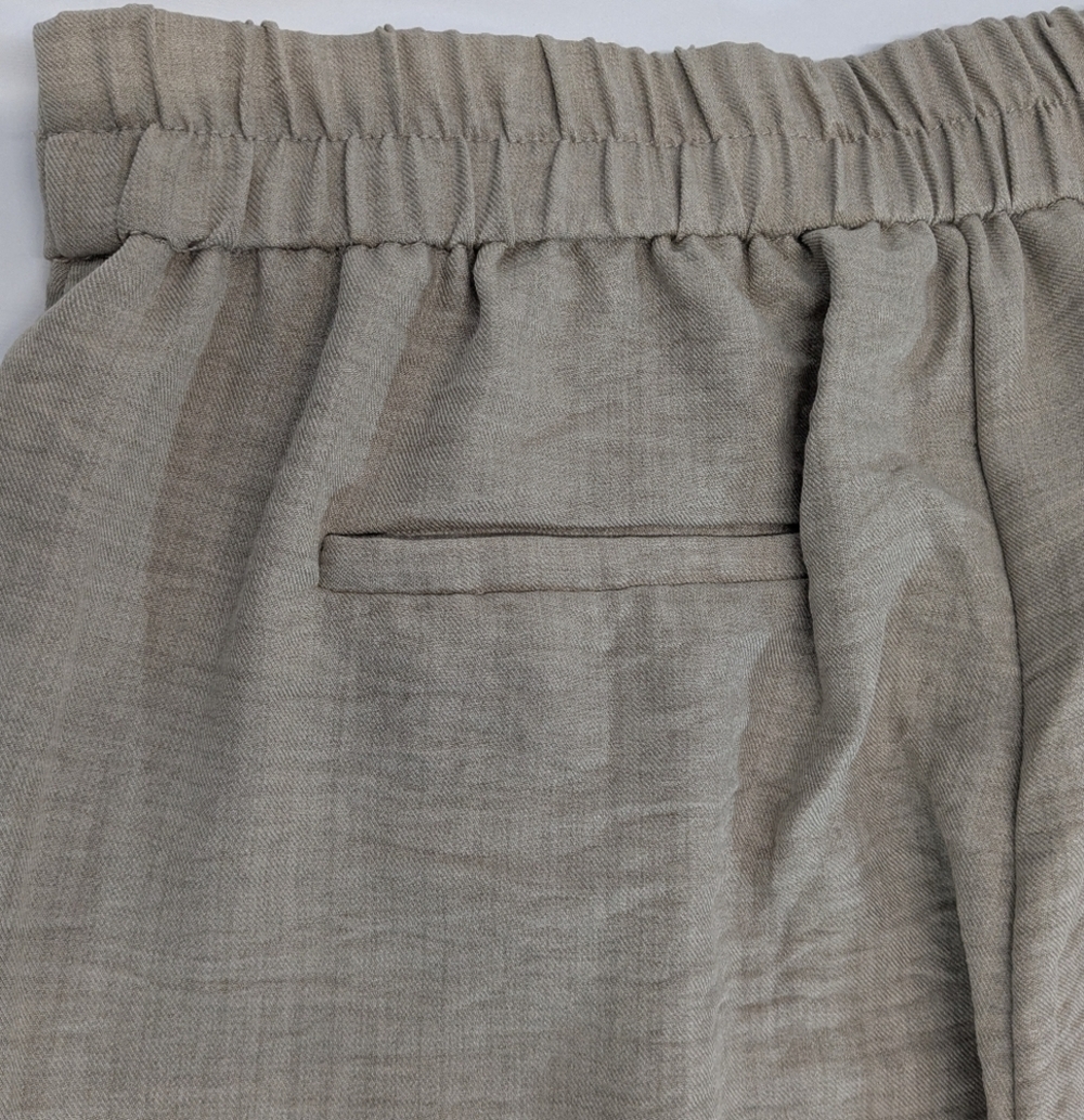 Monteau Los Angeles Pleated Beige Wide-Leg Pants Size Large - Picture 4 of 11